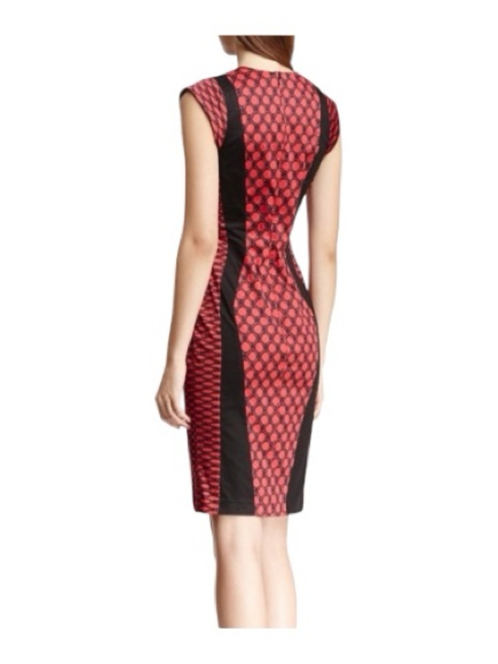 French Connection Red and Black Geometric Mini Dress